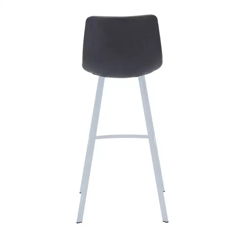 LeisureMod Elland Sgabello da Bar Imbottito in Pelle da 41" con Gambe in Ferro - Sgabello da Bancone Moderno con Base e Poggiapiedi Bianchi per Cucina, Bar e Pub