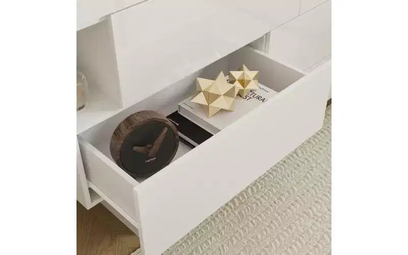 Cassettiera Famapy con struttura bianca non abbinata dal design creativo, 8 cassetti