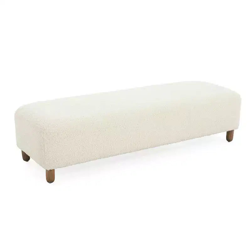 Poggiapiedi imbottito in legno Felix di Christopher Knight Home