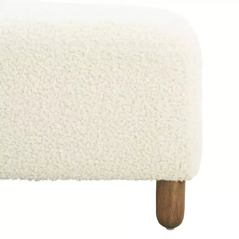 Poggiapiedi imbottito in legno Felix di Christopher Knight Home
