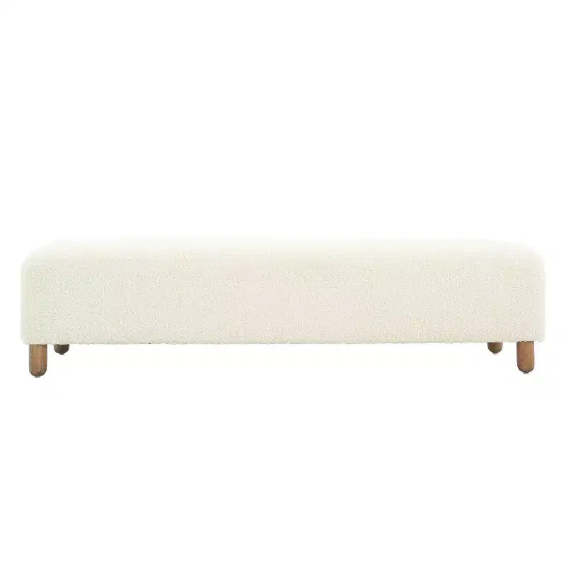 Poggiapiedi imbottito in legno Felix di Christopher Knight Home