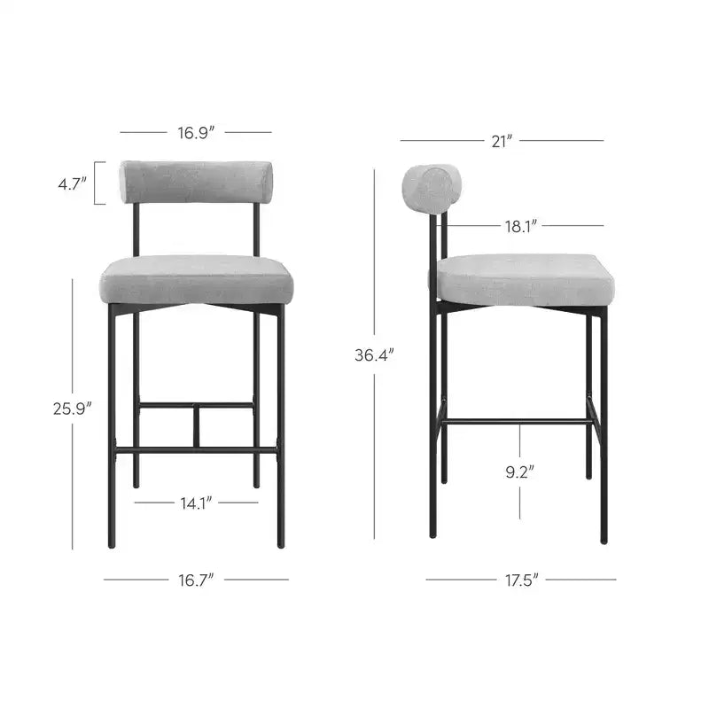 Nathan James Set di 2 sgabelli da bar altezza bancone Dahlia