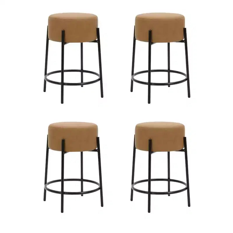 Nathan James Set of 4 Isaac Backless Barstools