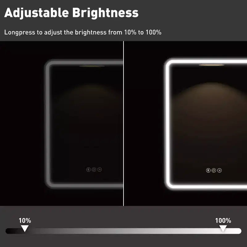 HBEZON Mobiletto a Specchio da Bagno con Luci a LED, Installazione a Incasso o a Parete, Funzione Anti-Appannamento, Dimmerabile, 3 Modalità di Illuminazione, Funzione Memoria