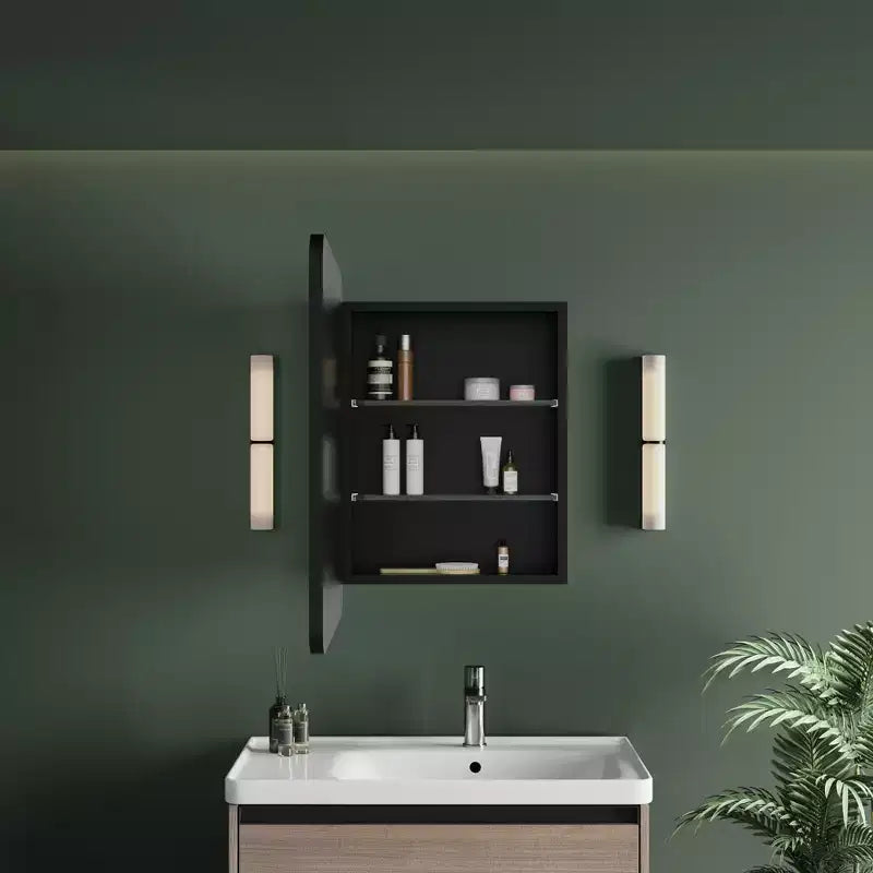 HBEZON Mobiletto a Specchio da Bagno con Luci a LED, Installazione a Incasso o a Parete, Funzione Anti-Appannamento, Dimmerabile, 3 Modalità di Illuminazione, Funzione Memoria
