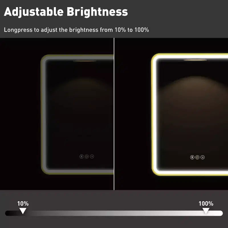 HBEZON Mobiletto a Specchio da Bagno con Luci a LED, Installazione a Incasso o a Parete, Funzione Anti-Appannamento, Dimmerabile, 3 Modalità di Illuminazione, Funzione Memoria