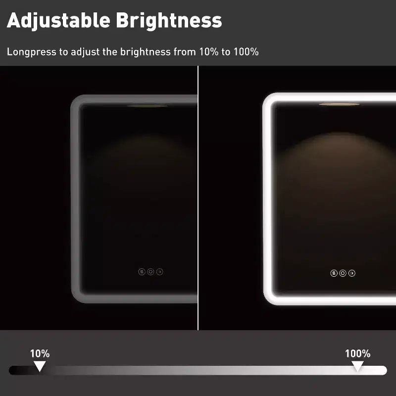 HBEZON Mobiletto a Specchio da Bagno con Luci a LED, Installazione a Incasso o a Parete, Funzione Anti-Appannamento, Dimmerabile, 3 Modalità di Illuminazione, Funzione Memoria
