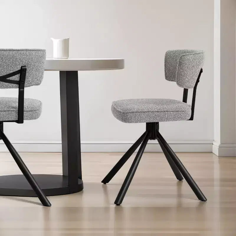 Subrtex Sedie da pranzo set di 2 sedie da cucina moderne in tessuto Sedie d'accento con gambe in metallo nero