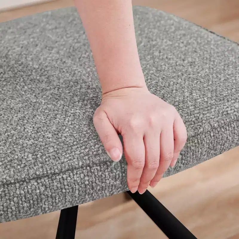 Subrtex Sedie da pranzo set di 2 sedie da cucina moderne in tessuto Sedie d'accento con gambe in metallo nero