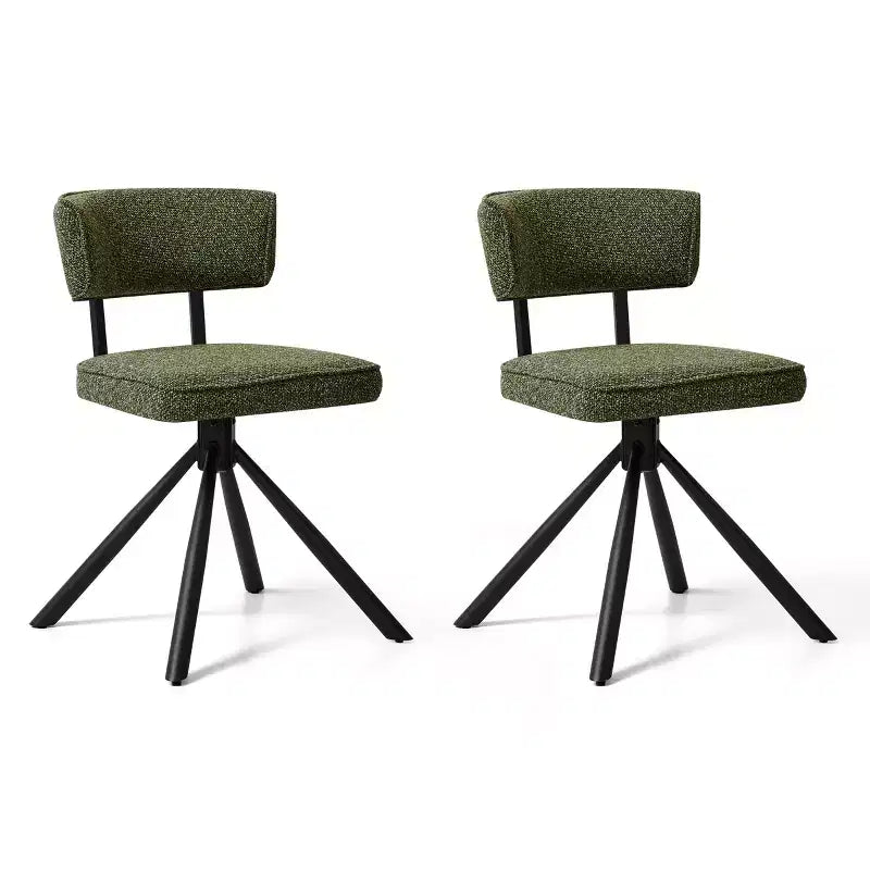 Subrtex Sedie da pranzo set di 2 sedie da cucina moderne in tessuto Sedie d'accento con gambe in metallo nero