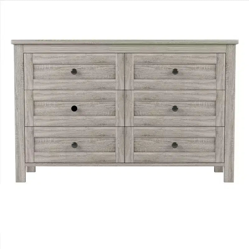 Comò in stile rustico retrò con 6 cassetti, armadio portaoggetti in legno per camera da letto 4S - ModernLuxe