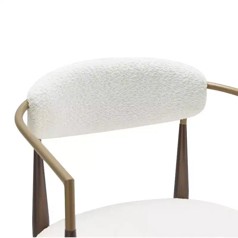Sedia da pranzo Christopher Knight Home Grov in bouclé e ferro (set da 2), beige e oro