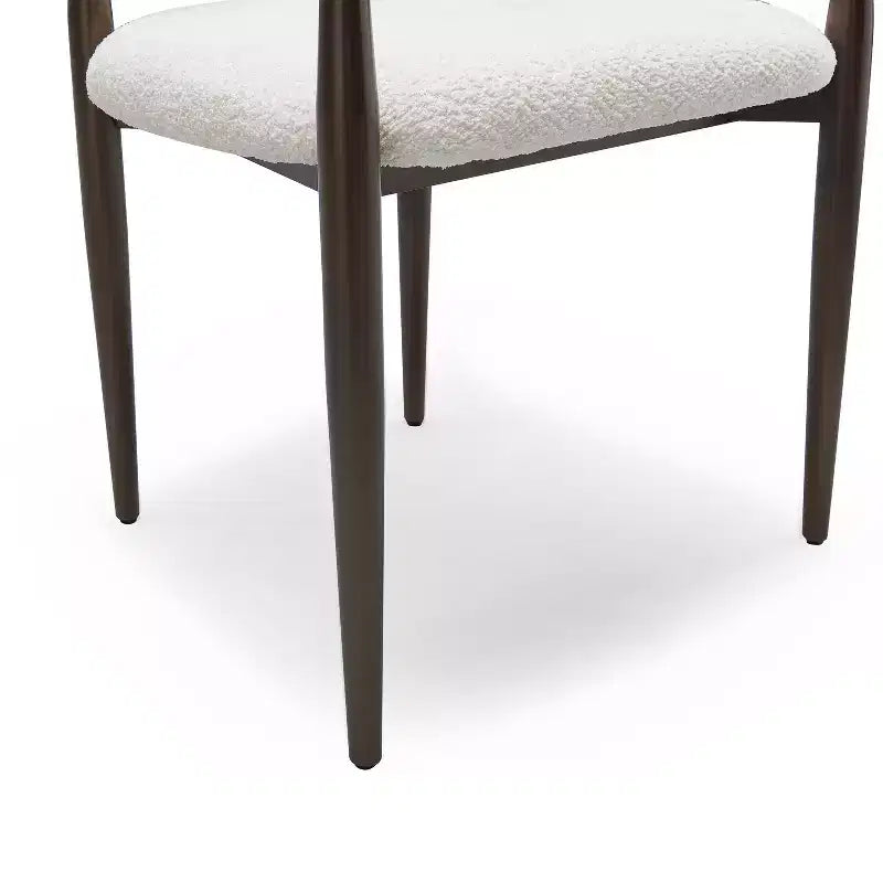 Sedia da pranzo Christopher Knight Home Grov in bouclé e ferro (set da 2), beige e oro