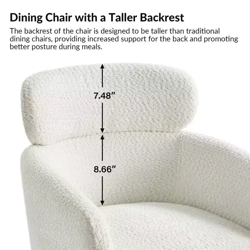 Set di 6 sedie da pranzo Curt Boucle con schienale rialzato e gambe in metallo | Artful Living Design