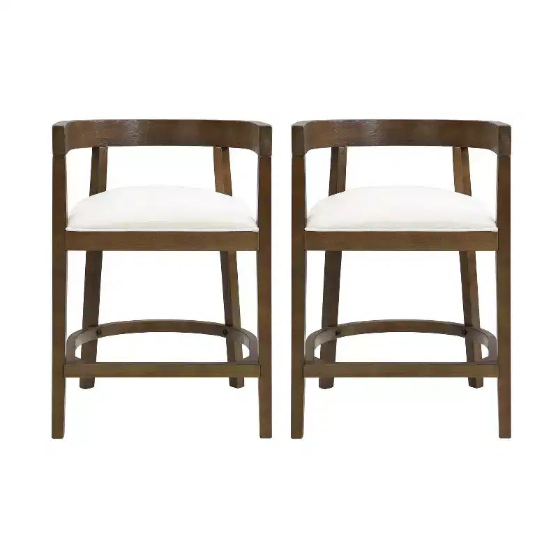Christopher Knight Home Faraday Sgabelli da bancone imbottiti in legno di gomma da 25,25" con poggiapiedi (set da 2)