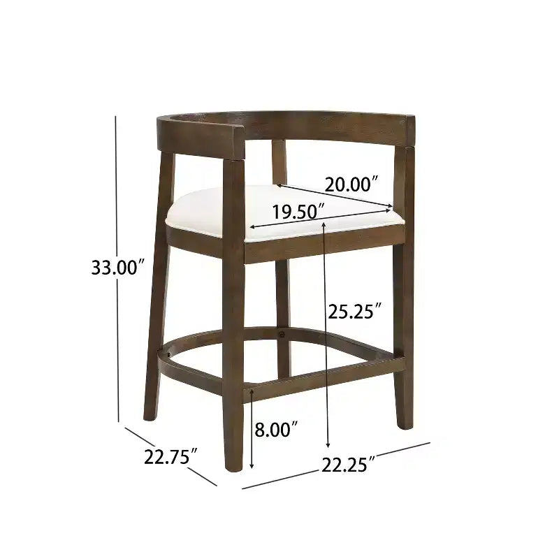 Christopher Knight Home Faraday Sgabelli da bancone imbottiti in legno di gomma da 25,25" con poggiapiedi (set da 2)