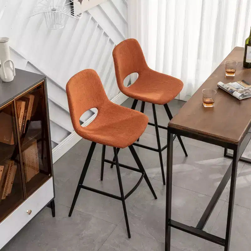 Sgabelli da bar in tessuto Porth di Roundhill Furniture, 71,75 cm, colore arancione, set da 2