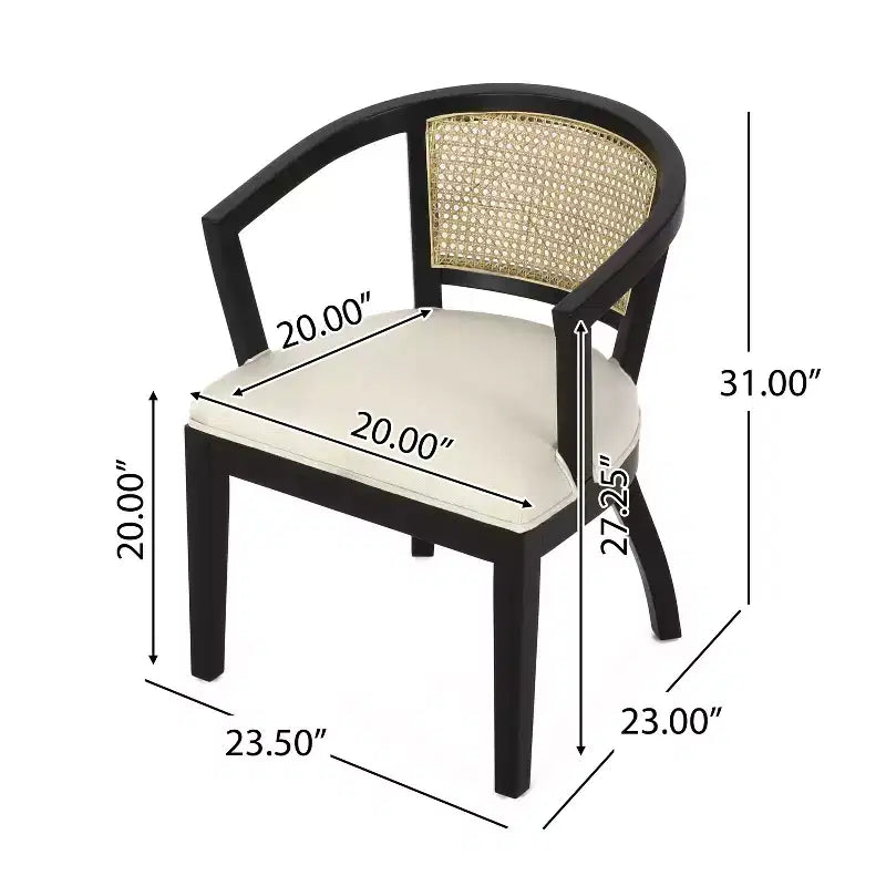 Christopher Knight Home Delwood Set da Pranzo Espandibile Tradizionale a 7 Pezzi in Legno, Tessuto e Rattan