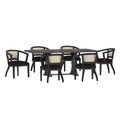 Christopher Knight Home Delwood 7 Pieces Traditional Upholstered Wood and Cane Expandable Dining Set