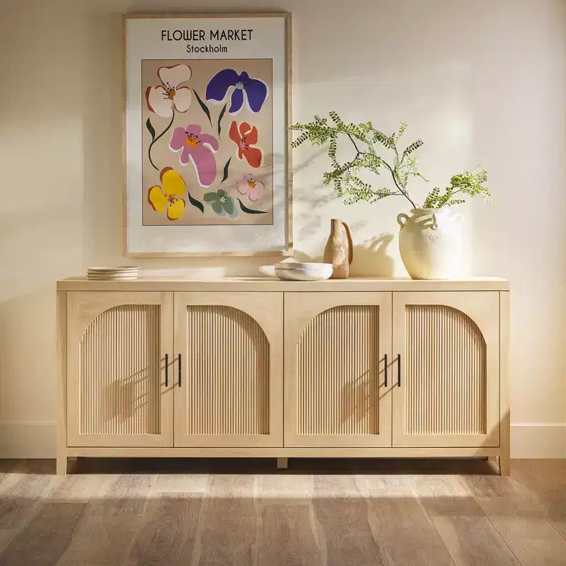 Saracina Home Madia Moderna Scanalata 70" con Ante Arcate