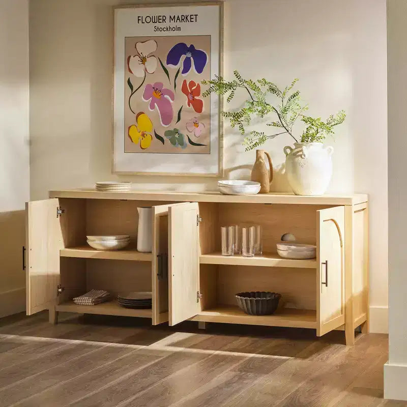Saracina Home Madia Moderna Scanalata 70" con Ante Arcate