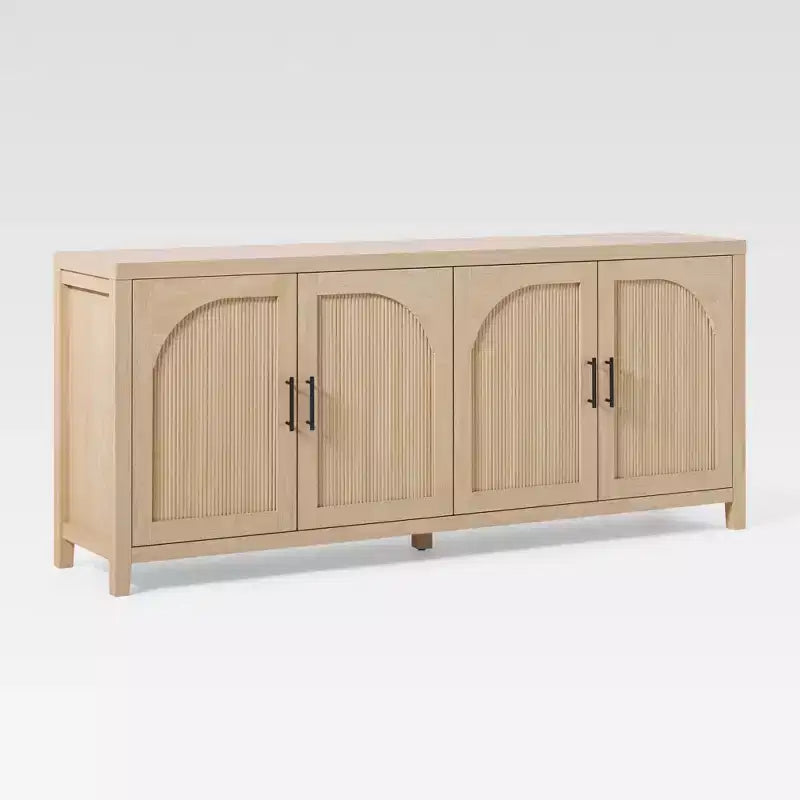 Saracina Home Modern 70" Fluted Sideboard with Arched Doors