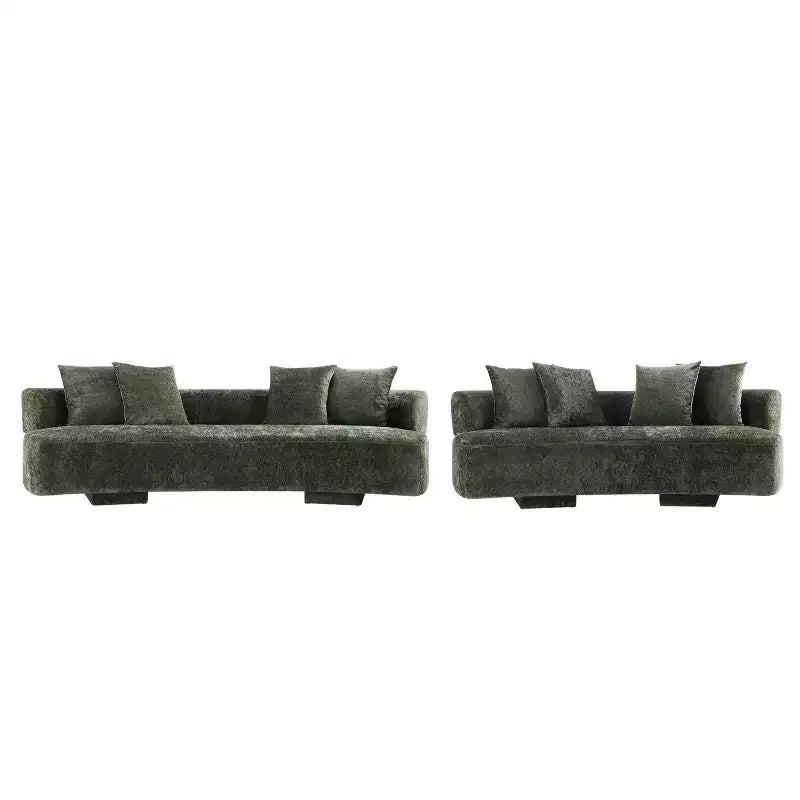 Manhattan Comfort Set Divano Verandah Chenille Imbottito 2 pz da 112" e Divano da 90.6"