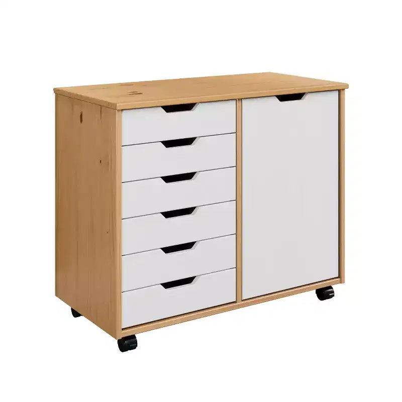 Carrello rotante Trendfurn Omnia a 1 anta e 6 cassetti