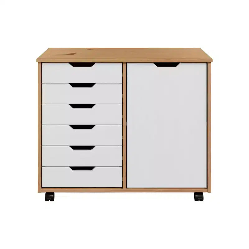Carrello rotante Trendfurn Omnia a 1 anta e 6 cassetti