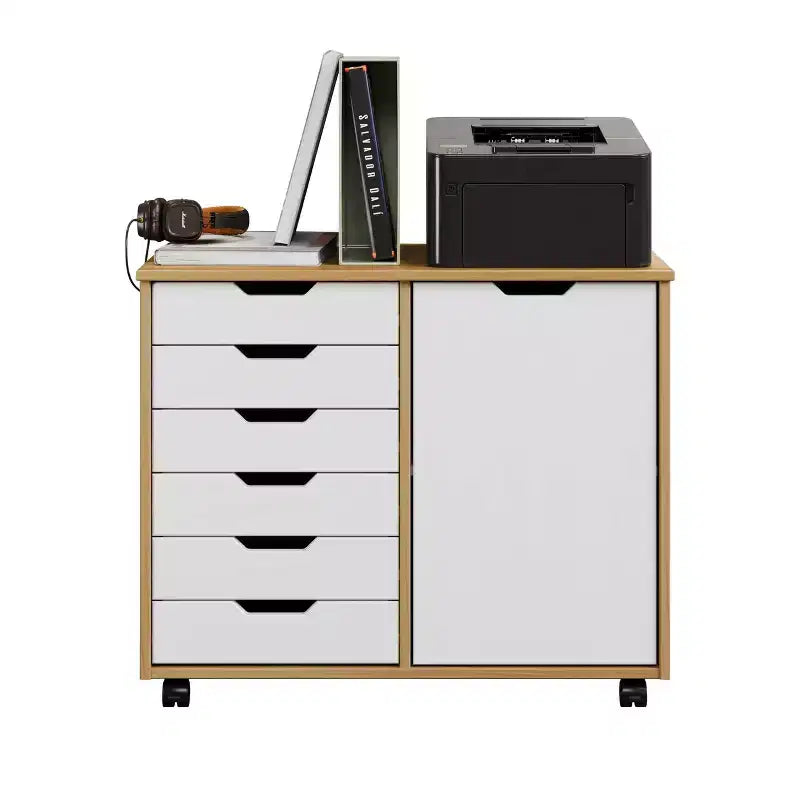 Carrello rotante Trendfurn Omnia a 1 anta e 6 cassetti