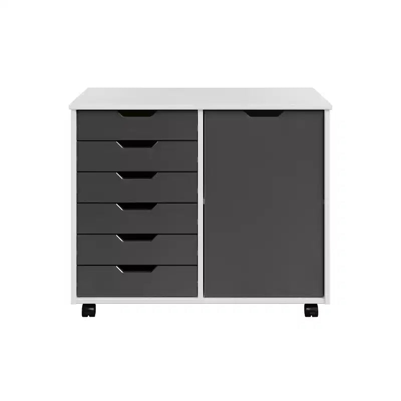 Carrello rotante Trendfurn Omnia a 1 anta e 6 cassetti