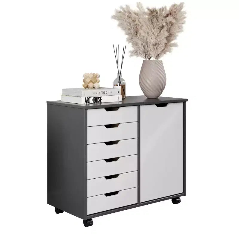 Trendfurn Omnia 1 Door 6 Drawer Roll Cart